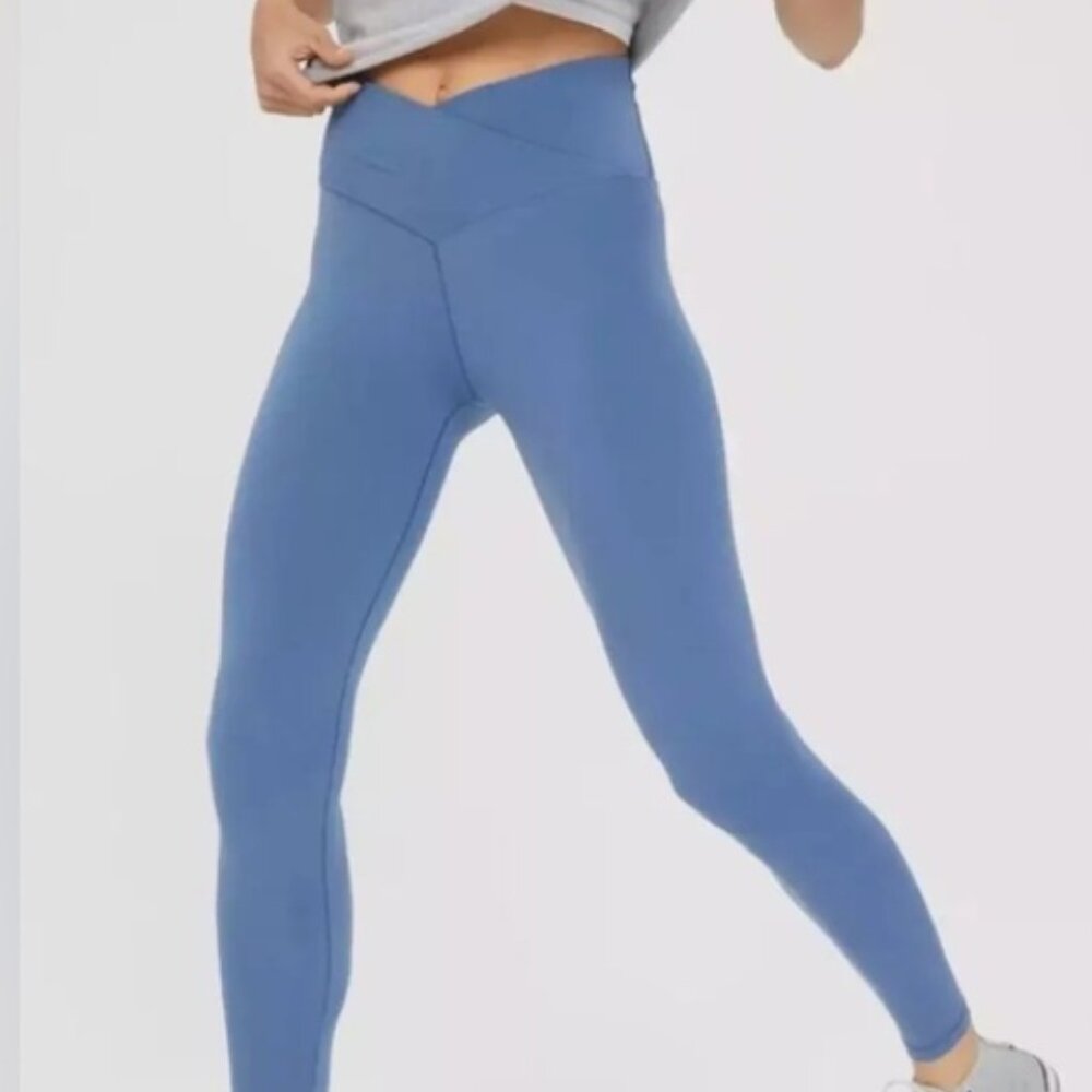 Aerie Offline Real Me 7/8 Hi Rise Leggings, Blue - Size XS